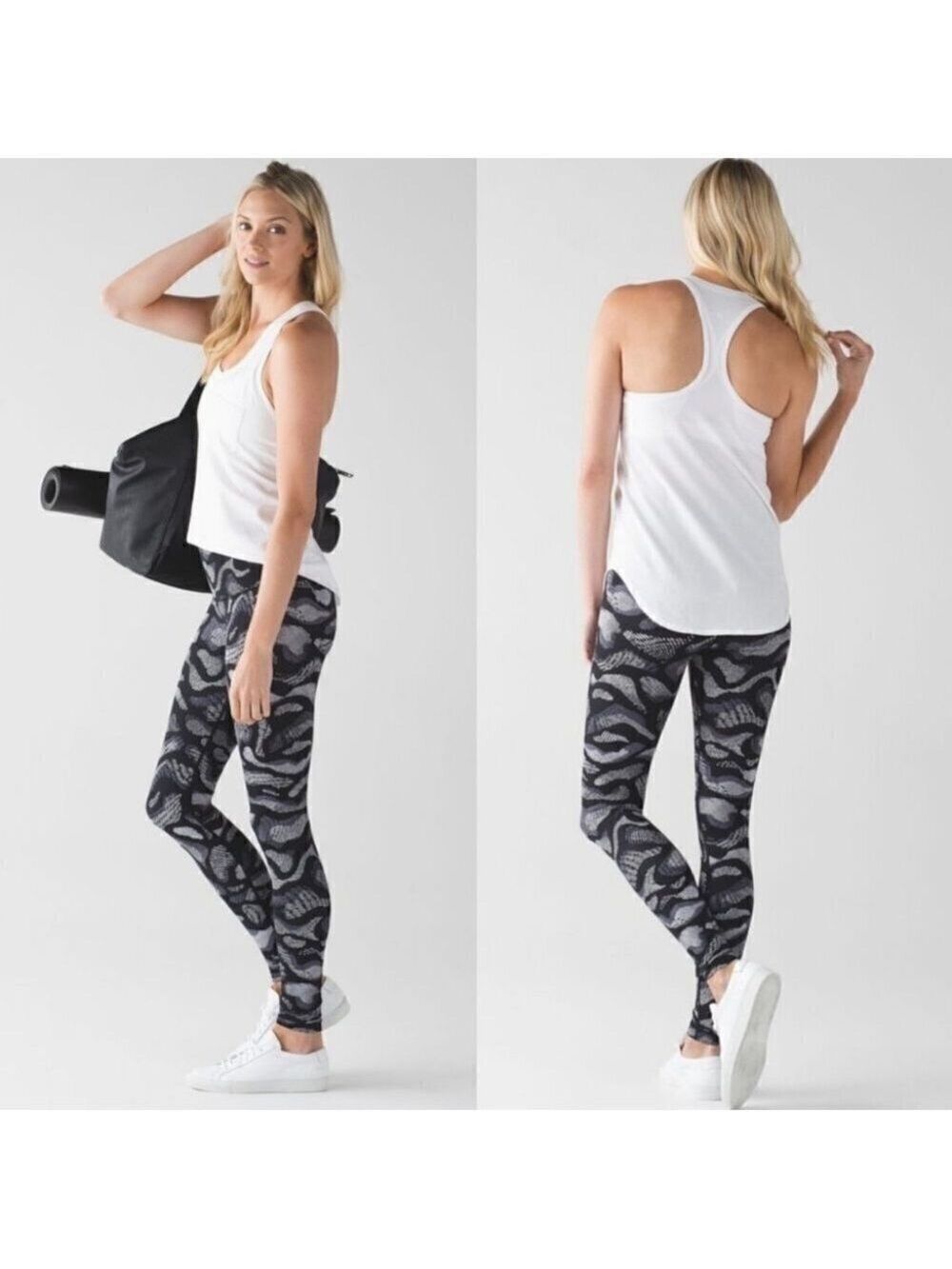 LULULEMON | Wunder Under High Rise Leggings Warp Ice Grey/Black